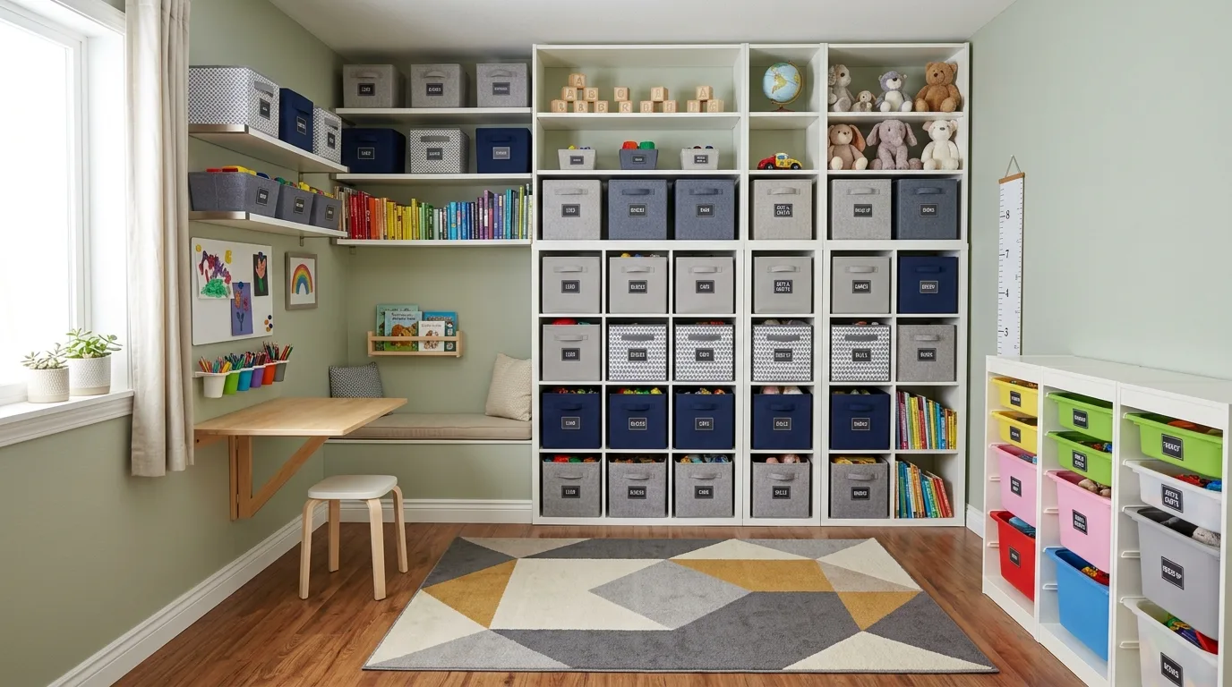 Choose a color palette that feels playful without chaos inspiration for a kids playroom.